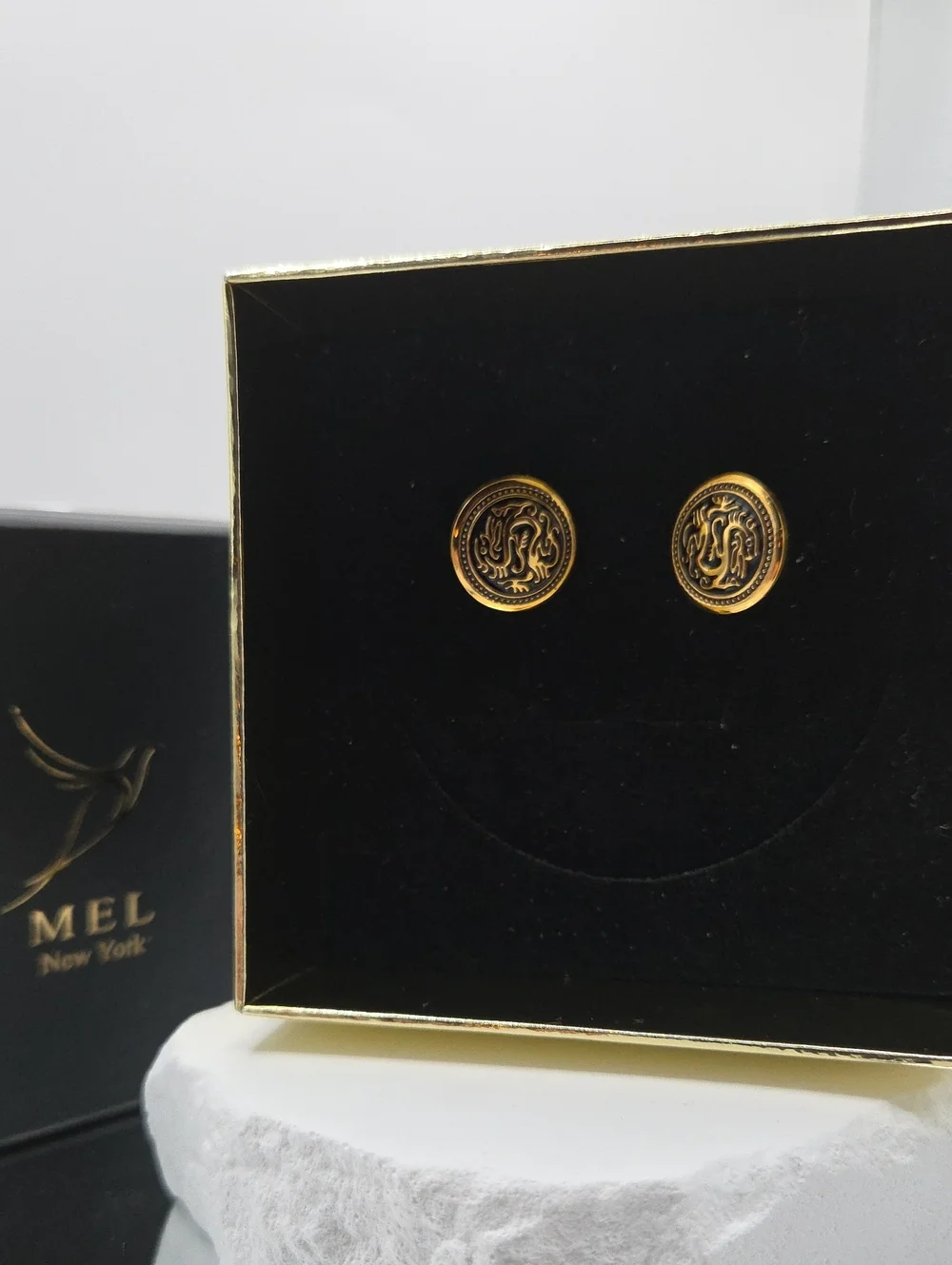 MEL New York Gold Plated Celtic Dragon Cufflinks